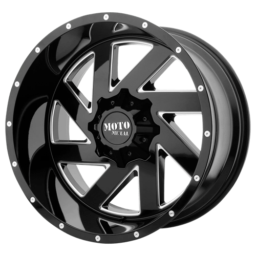 Moto Metal MO988 MELEE Gloss Black Milled 20x9 0 5x139.7|5x150mm 110.1mm - Wheelwiz