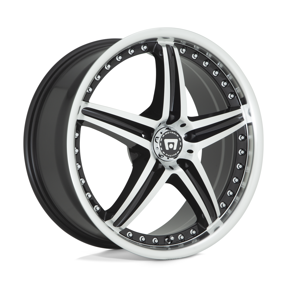 Motegi MR107 D5S Gloss Black Machined 18x8 +42 5x112mm 72.6mm - WheelWiz