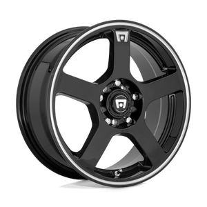 Motegi MR116 FS5 Gloss Black W/ Machined Flange 17x7 +40 5x108|5x114.3mm 72.6mm - Wheelwiz