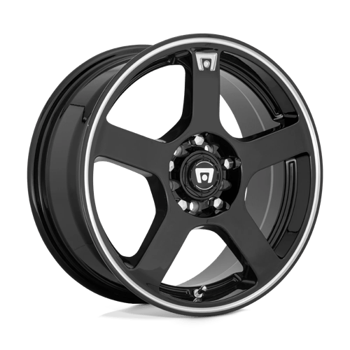 Motegi MR116 FS5 Gloss Black W/ Machined Flange 17x7 +40 5x108|5x114.3mm 72.6mm - Wheelwiz