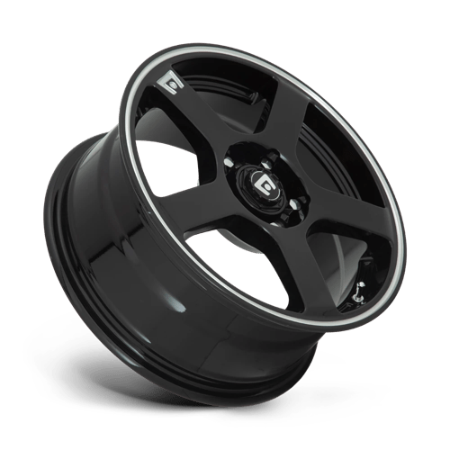 Motegi MR116 FS5 Gloss Black W/ Machined Flange 18x8 +45 5x108|5x114.3mm 72.6mm - Wheelwiz