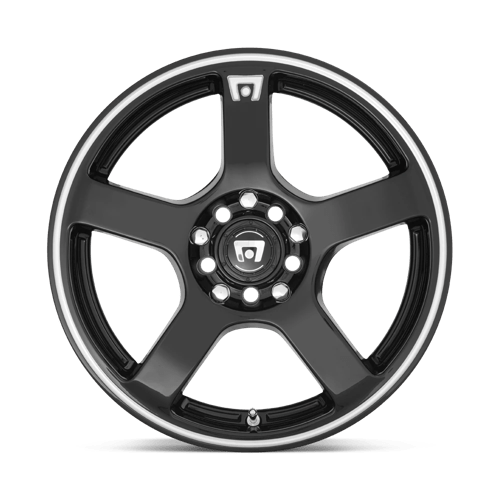 Motegi MR116 FS5 Gloss Black W/ Machined Flange 18x8 +45 5x108|5x114.3mm 72.6mm - Wheelwiz