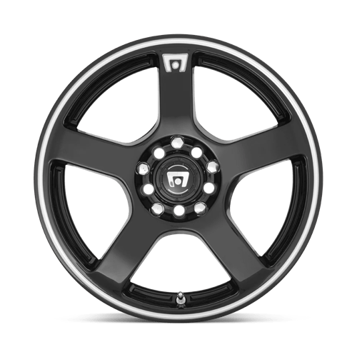 Motegi MR116 FS5 Gloss Black Machined Flange 15x6.5 +40 5x100|5x114.3mm 72.6mm - WheelWiz