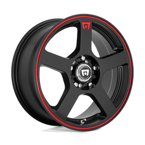 Motegi MR116 FS5 Matte Black W/ Red Stripe 17x7 +48 5x100|5x114.3mm 72.6mm - Wheelwiz