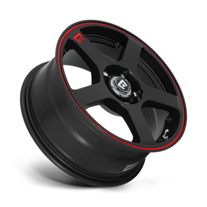 Motegi MR116 FS5 Matte Black W/ Red Stripe 15x6.5 +40 4x100|4x114.3mm 72.6mm - Wheelwiz