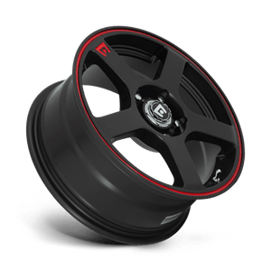 Motegi MR116 FS5 Matte Black Red Racing Stripe 17x7 +40 5x100|5x114.3mm 72.6mm - WheelWiz