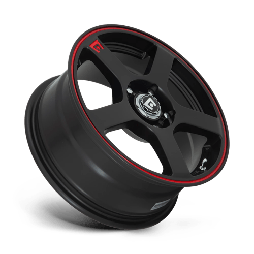 Motegi MR116 FS5 Matte Black W/ Red Stripe 16x7 +40 5x112|5x114.3mm 72.6mm - Wheelwiz