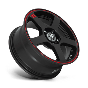 Motegi MR116 FS5 Matte Black Red Racing Stripe 18x8 +45 4x108|4x114.3mm 72.6mm - WheelWiz