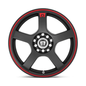 Motegi MR116 FS5 Matte Black W/ Red Stripe 17x7 +48 5x100|5x114.3mm 72.6mm - Wheelwiz
