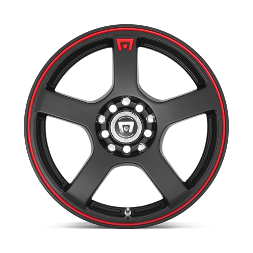 Motegi MR116 FS5 Matte Black W/ Red Stripe 18x8 +35 5x100|5x114.3mm 72.6mm - Wheelwiz