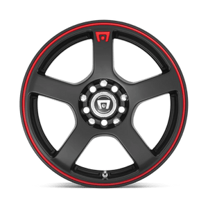 Motegi MR116 FS5 Matte Black Red Racing Stripe 18x8 +35 5x114.3|5x120mm 74.1mm - Wheelwiz