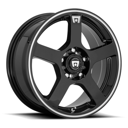 Motegi MR116 FS5 Gloss Black W/ Machined Flange 17x7 +40 5x108|5x114.3mm 72.6mm