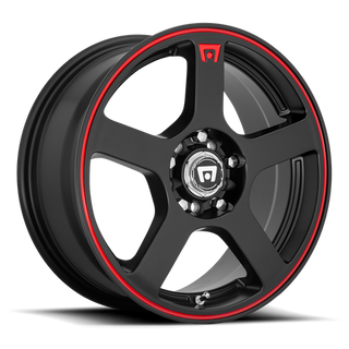 Motegi MR116 FS5 Matte Black W/ Red Stripe 17x7 +40 5x100|5x114.3mm 72.6mm