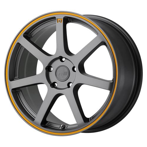 Motegi MR132 Matte Gray W/ Orange Stripe 18x8 +35 5x120mm 74.1mm