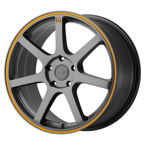 Motegi MR132 Matte Gray W/ Orange Stripe 17x7 +40 5x112mm 72.6mm