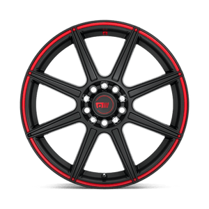 Motegi MR142 CS8 Satin Black With Red Stripe 16x7 +40 5x112|5x114.3mm 72.6mm - WheelWiz