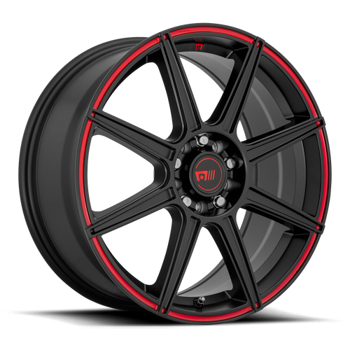 Motegi MR142 CS8 Satin Black W/ Red Stripe 18x8 +45 5x112|5x114.3mm 72.6mm