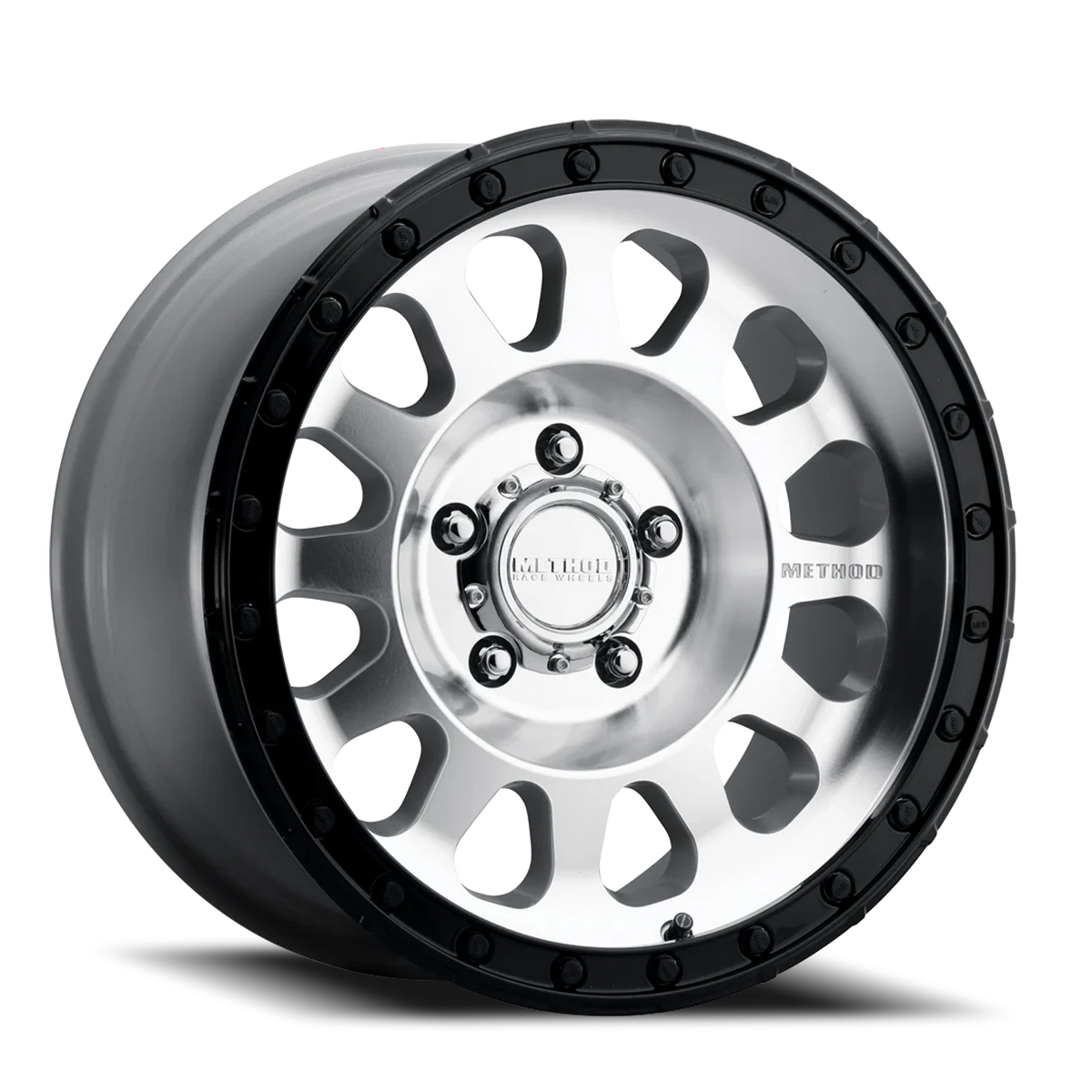 Method Race Wheels MR315 Machined Silver W/ Gloss Black Lip 17x9 -12 5x127mm 71.5mm