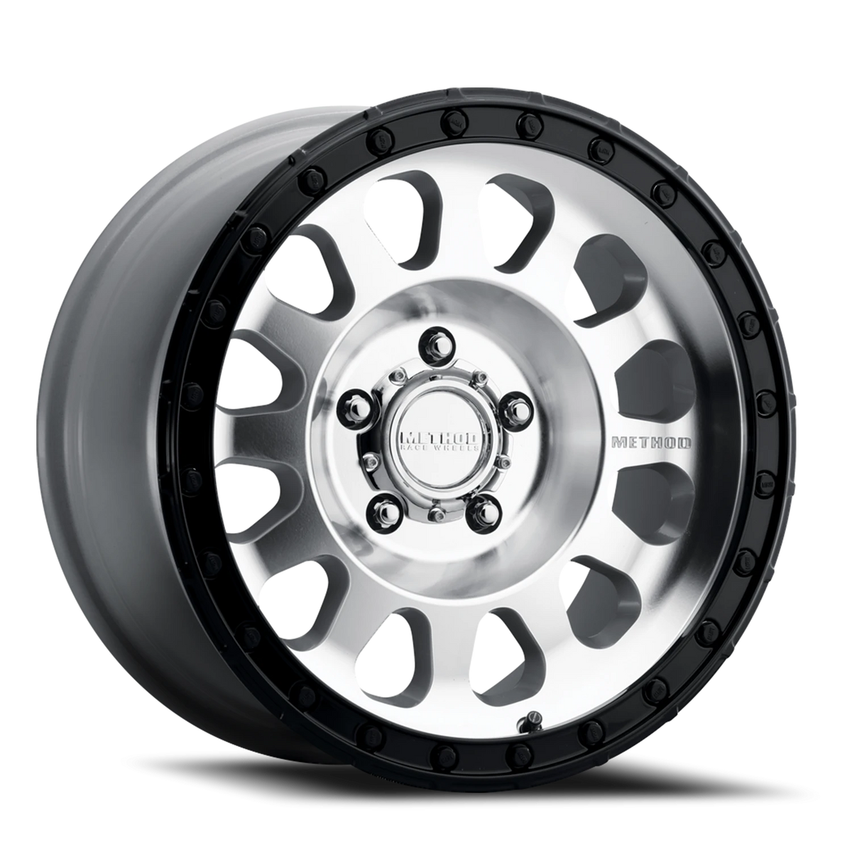Method Race Wheels MR315 Machined Silver W/ Gloss Black Lip 17x9 -12 5x127mm 71.5mm - Wheelwiz