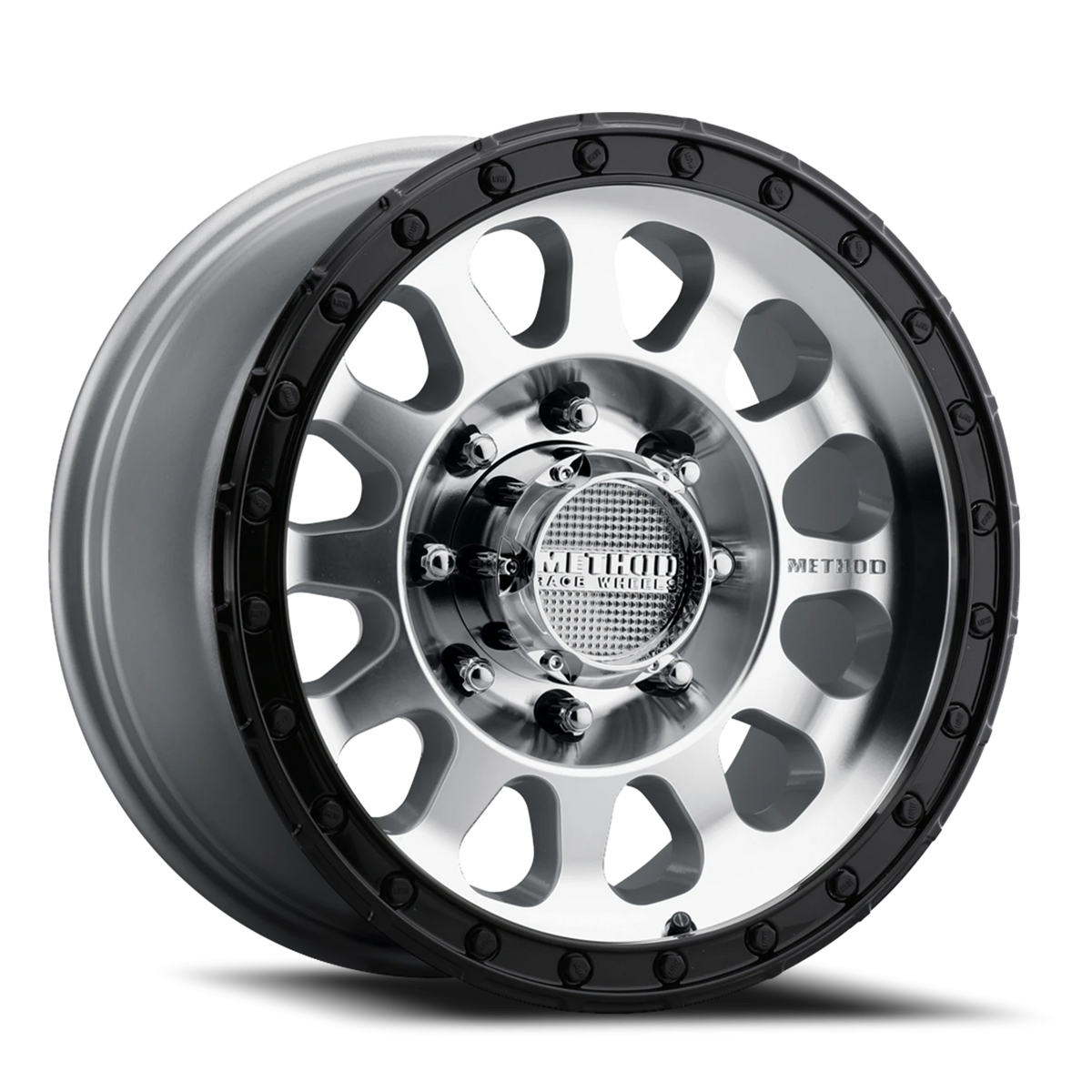 Method Race Wheels MR315 Machined Silver W/ Gloss Black Lip 18x9 +18 8x165.1mm 130.81mm - Wheelwiz