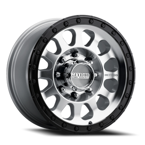 Method Race Wheels MR315 Machined Silver W/ Gloss Black Lip 17x8.5 +25 8x180mm 130.81mm - Wheelwiz