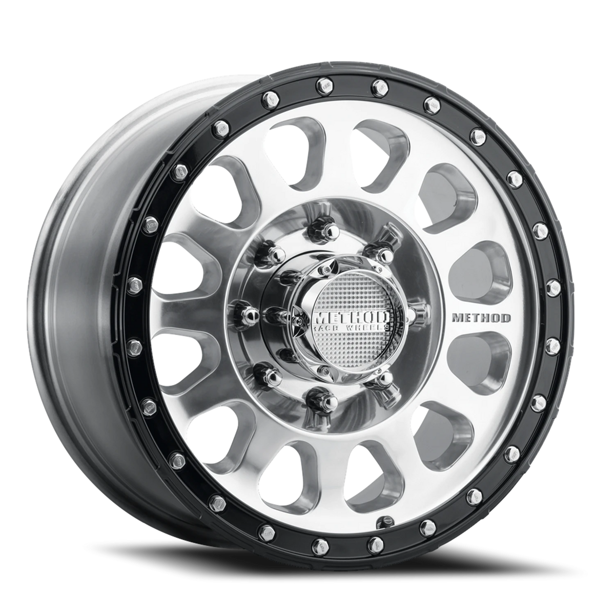 Method Race Wheels MR315 Polished W/ Gloss Black Lip 17x8.5 +25 8x165.1mm 130.81mm - Wheelwiz