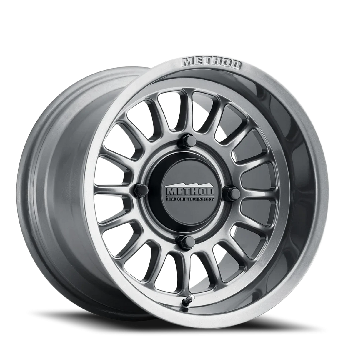 Method Race Wheels MR411 Bead Grip UTV Gloss Titanium 15x7 +38 4x136mm 106.25mm