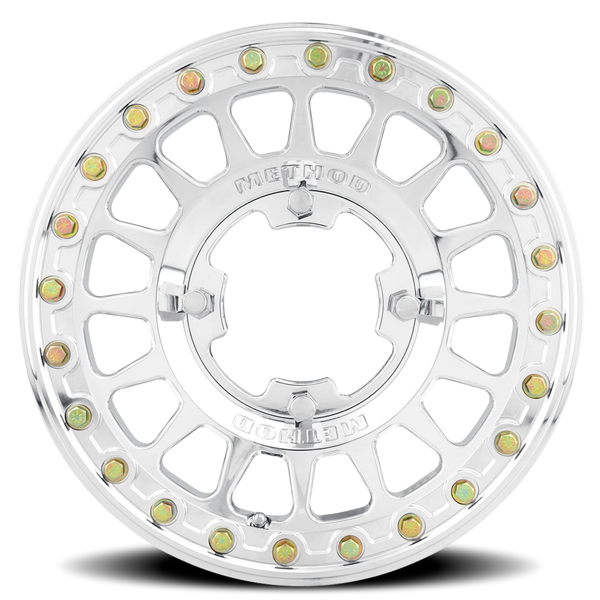 Method Race Wheels MR413 Beadlock UTV Polished 15x10 +25 5x114.3mm 70mm