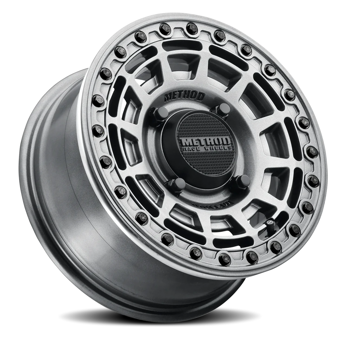 Method Race Wheels MR415 Beadlock UTV Graphite W/ Gloss Graphite Ring 15x7 +38 4x136mm 106mm