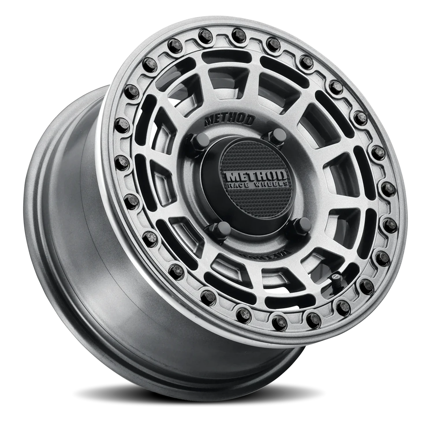 Method Race Wheels MR415 Beadlock UTV Graphite W/ Gloss Graphite Ring 15x7 +38 4x136mm 106mm