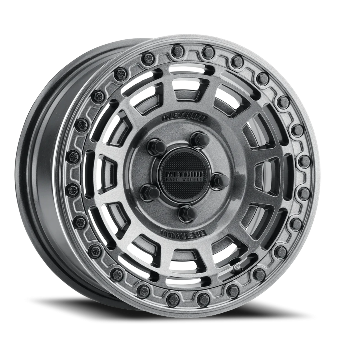 Method Race Wheels MR415 Beadlock UTV Graphite W/ Gloss Graphite Ring 15x10 +25 5x114.3mm 76mm