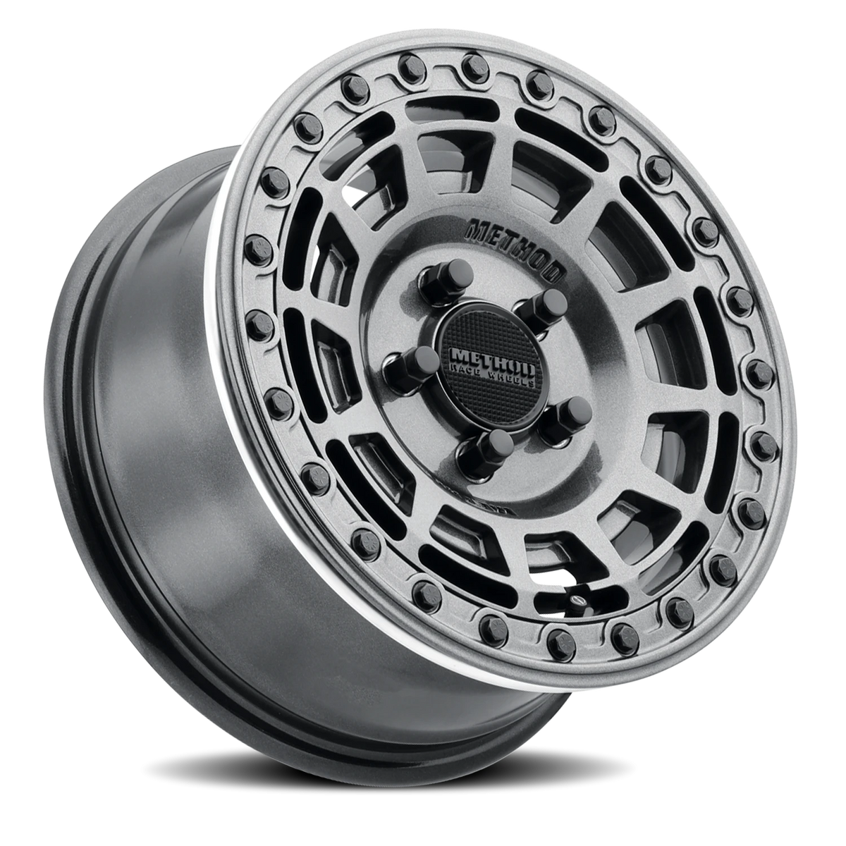 Method Race Wheels MR415 Beadlock UTV Graphite W/ Gloss Graphite Ring 15x7 +38 5x114.3mm 76mm