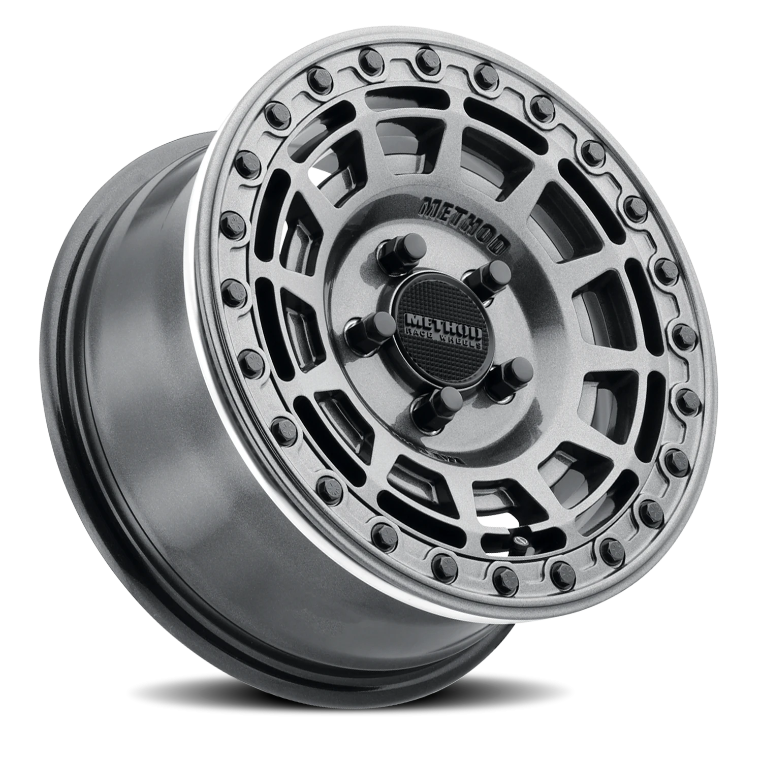 Method Race Wheels MR415 Beadlock UTV Graphite W/ Gloss Graphite Ring 15x10 +25 5x114.3mm 76mm