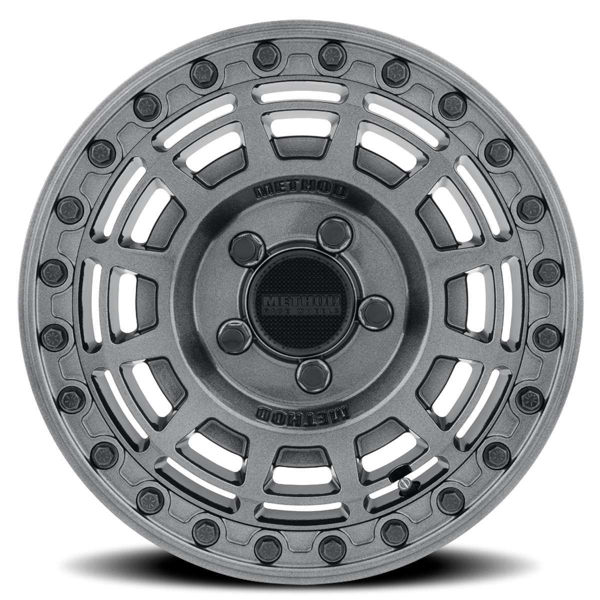 Method Race Wheels MR415 Beadlock UTV Graphite W/ Gloss Graphite Ring 15x10 +25 5x114.3mm 76mm