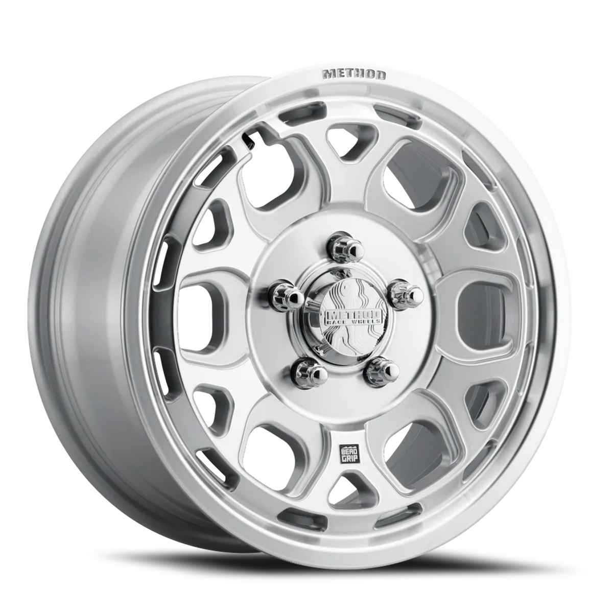 Method Race Wheels MR416 Bead Grip Machined Silver W/ Clear Coat 15x7 +55 5x114.3mm 68mm - Wheelwiz