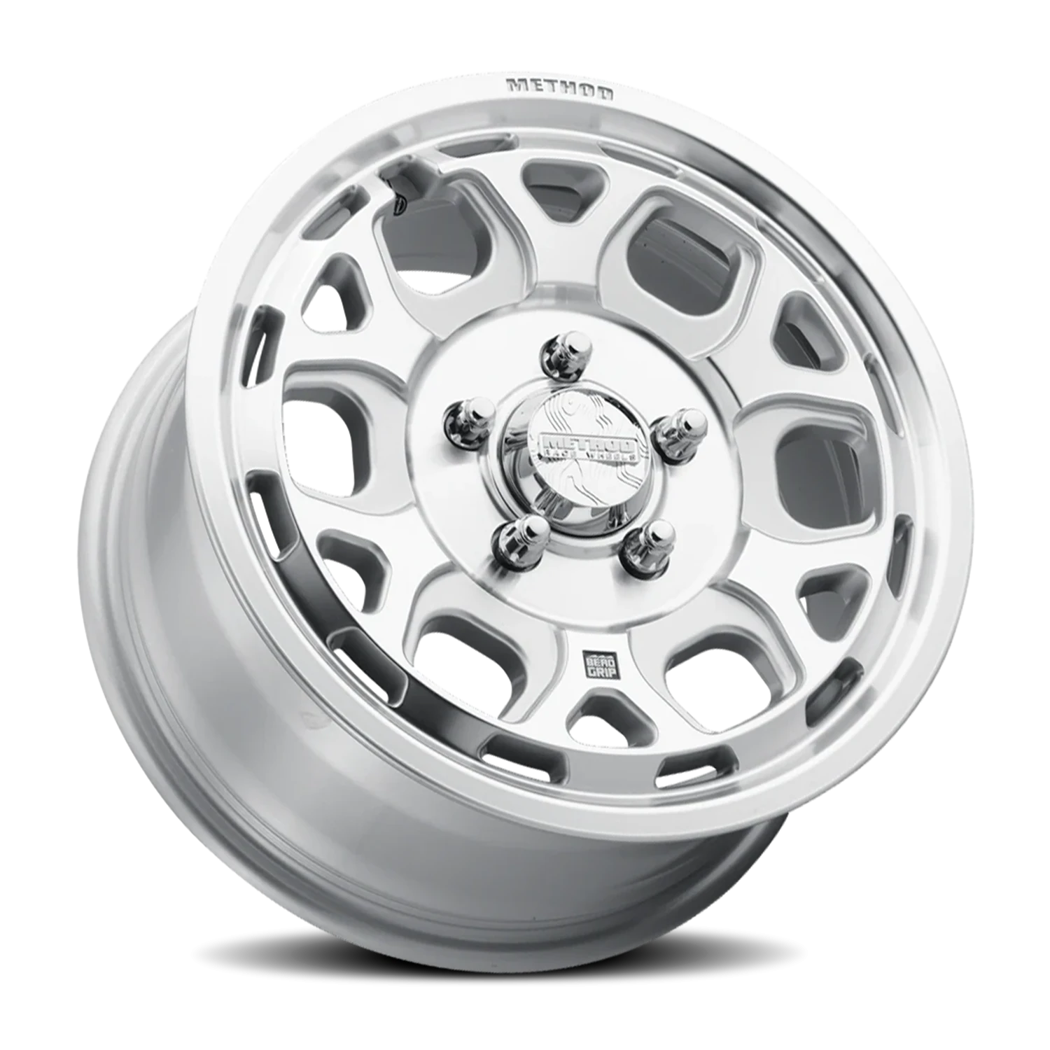 Method Race Wheels MR416 Bead Grip Machined Silver W/ Clear Coat 15x7 +55 5x114.3mm 68mm - Wheelwiz