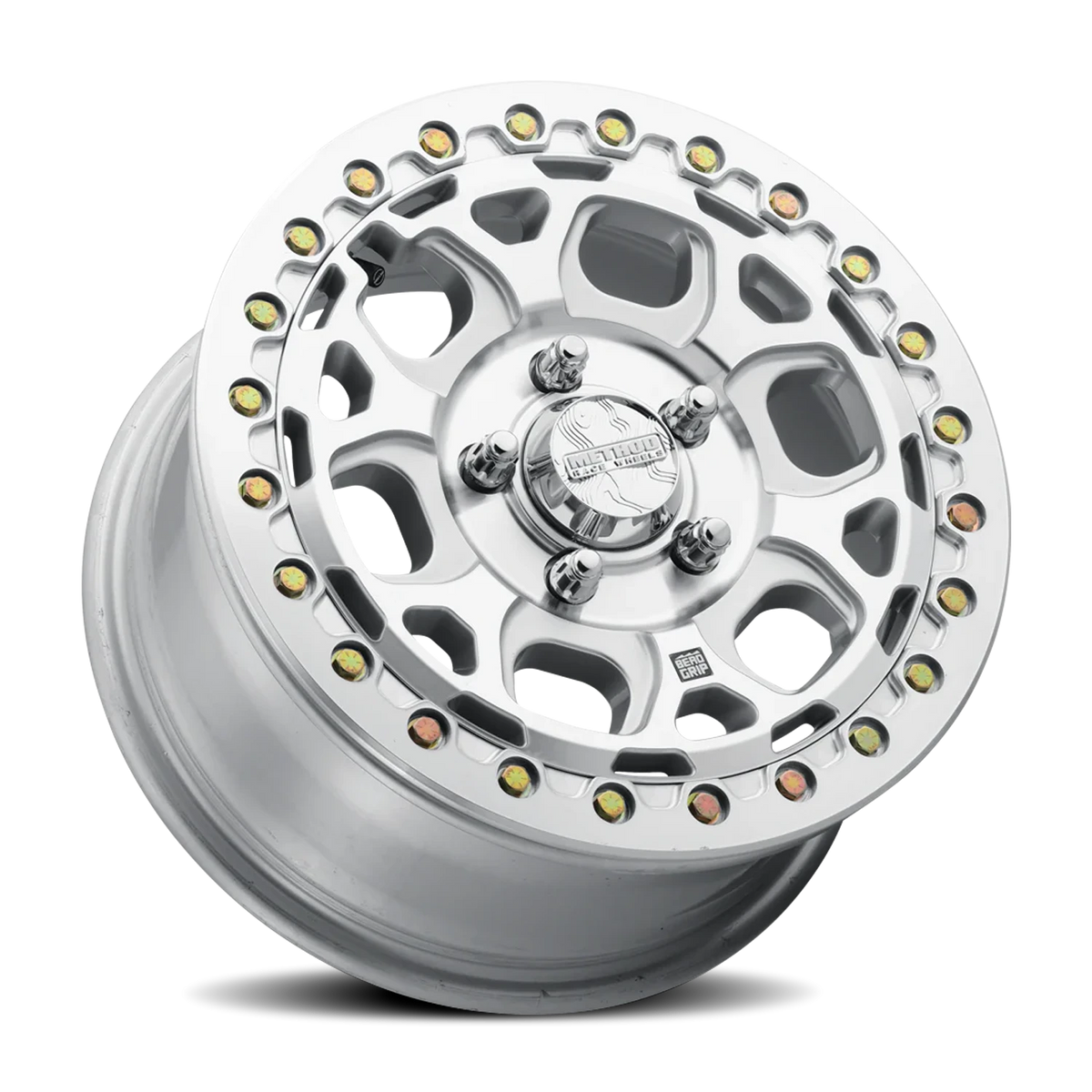 Method Race Wheels MR416 Beadlock Machined Silver W/ Clear Coat 15x7 +55 5x114.3mm 68mm - Wheelwiz