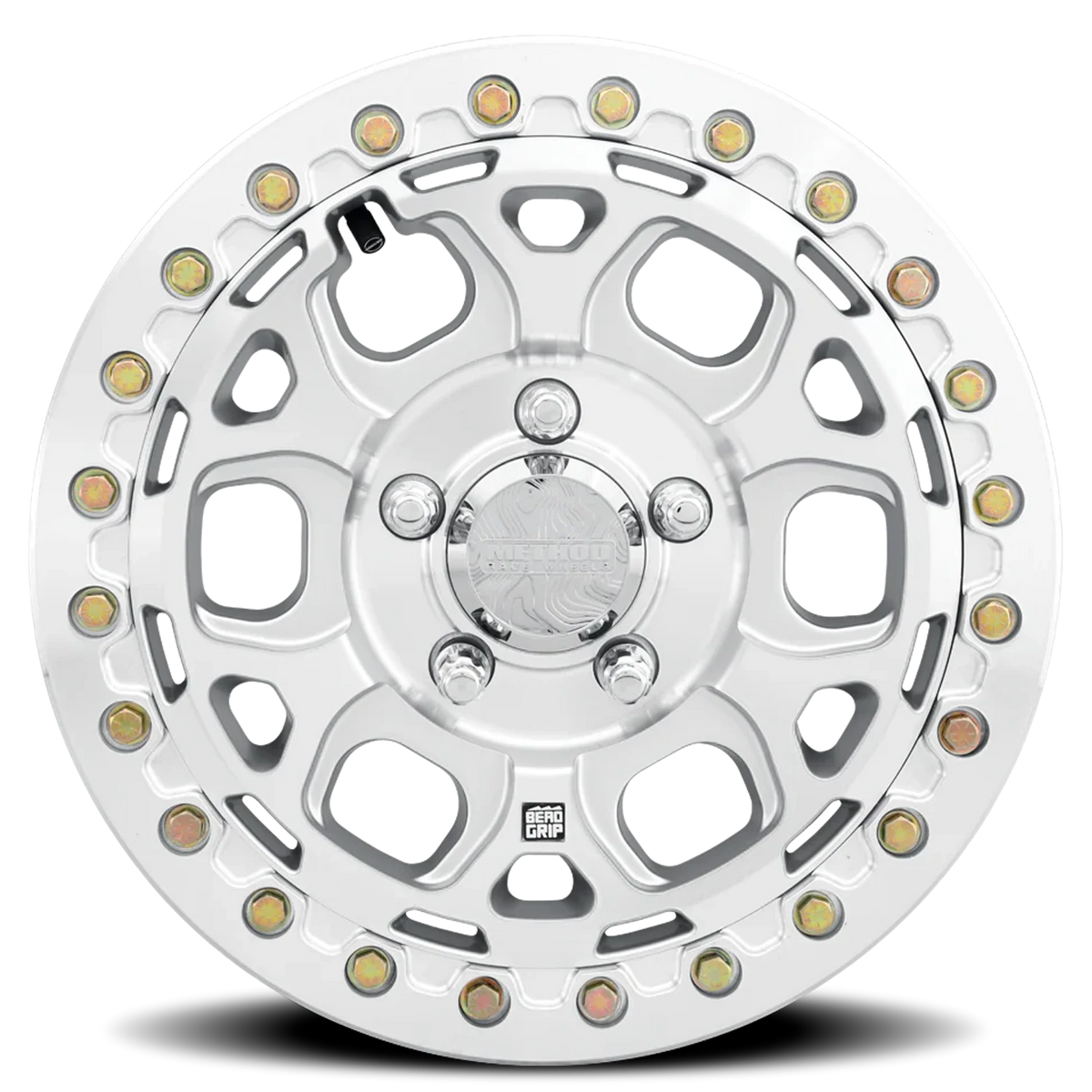 Method Race Wheels MR416 Beadlock Machined Silver W/ Clear Coat 15x7 +55 5x114.3mm 68mm - Wheelwiz