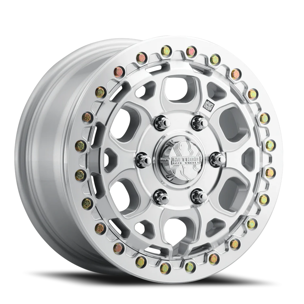 Method Race Wheels MR416 Beadlock Machined Silver W/ Clear Coat 15x7 +75 6x139.7mm 78.3mm - Wheelwiz