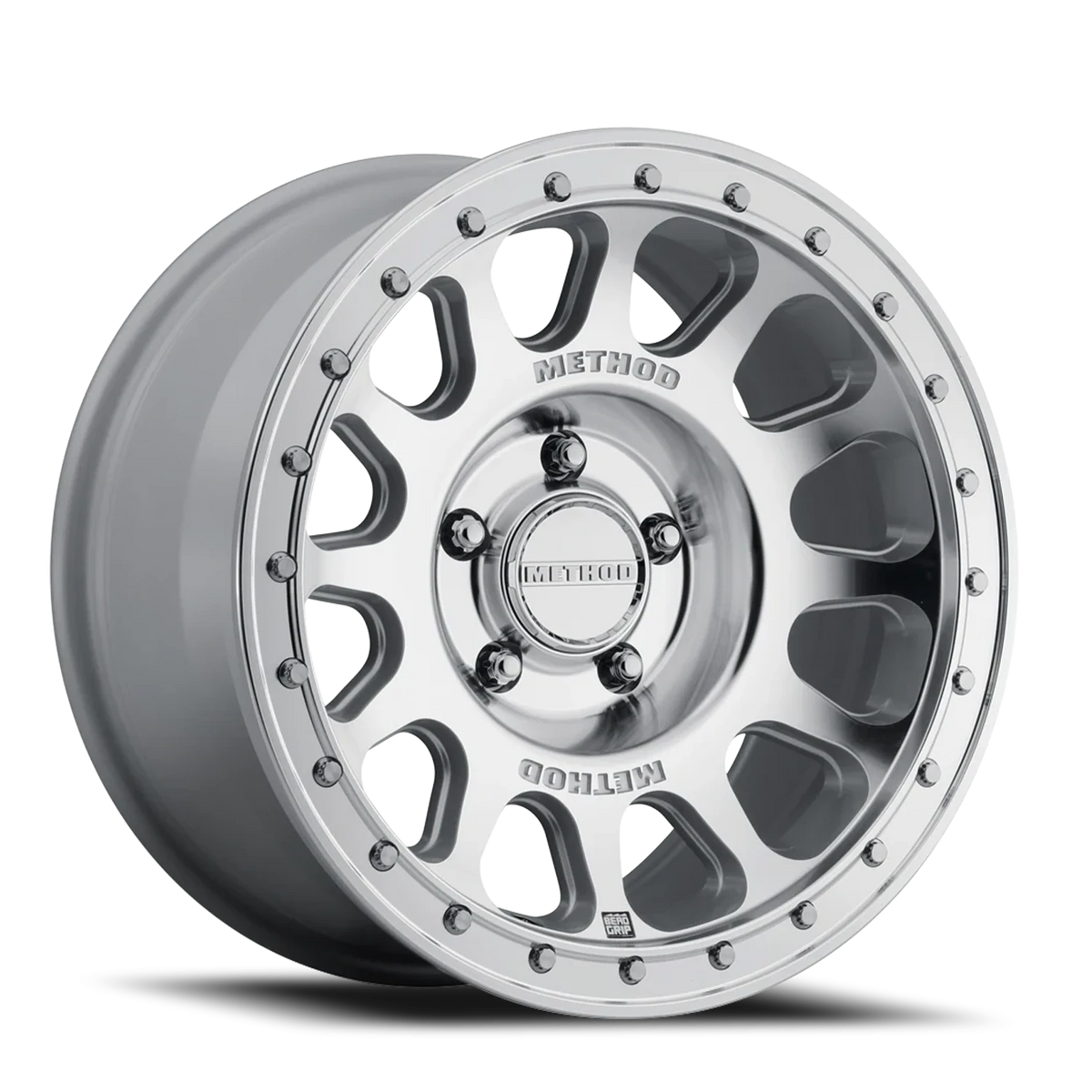 Method Race Wheels MR709 HD Bead Grip Machined Silver W/ Clear Coat 18x9 +12 5x127mm 71.5mm