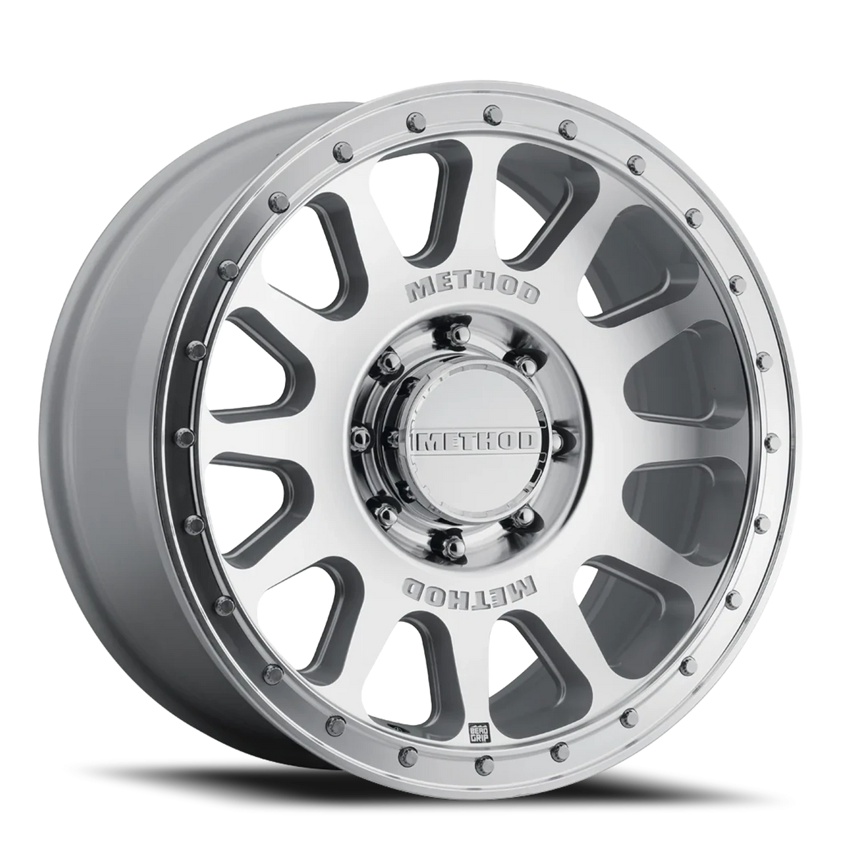 Method Race Wheels MR709 HD Bead Grip Machined Silver W/ Clear Coat 18x9 +12 8x180mm 124.1mm