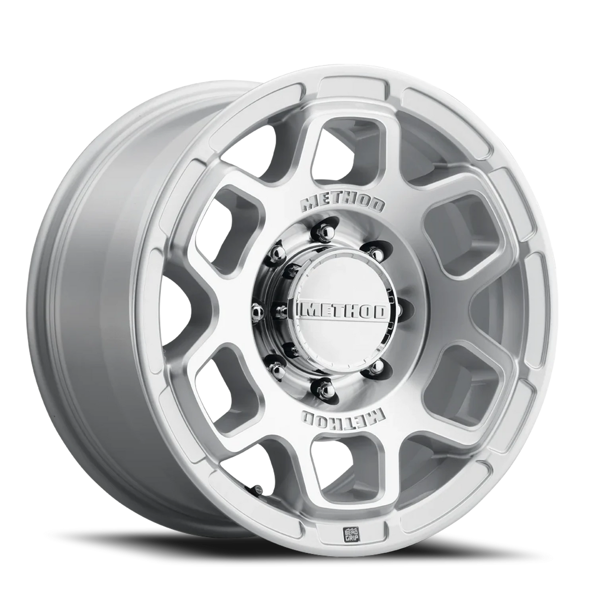 Method Race Wheels MR710 HD Bead Grip Machined Silver W/ Clear Coat 18x9 +12 8x180mm 124.1mm