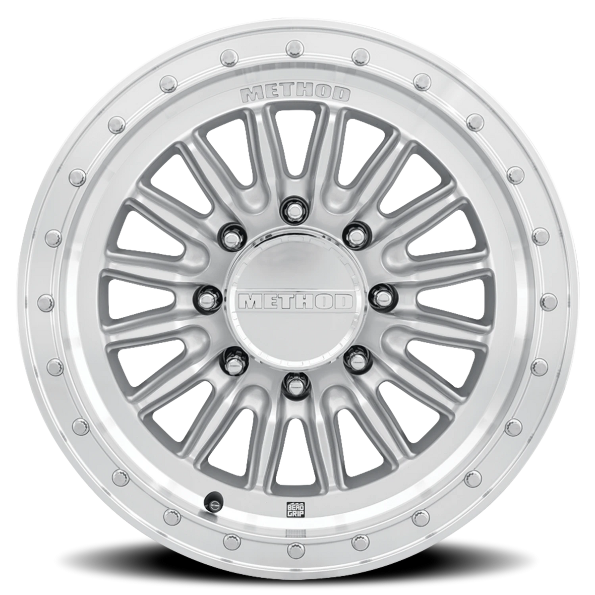 Method Race Wheels MR711 HD Bead Grip Machined Silver W/ Clear Coat 20x9 +12 8x180mm 124.1mm - Wheelwiz