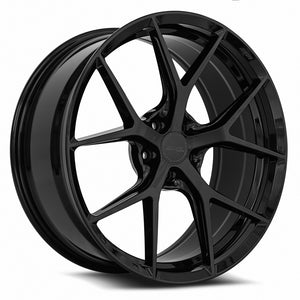 MRR FS6 Gloss Black 21x9 +25 5x112mm 66.6mm - Wheelwiz