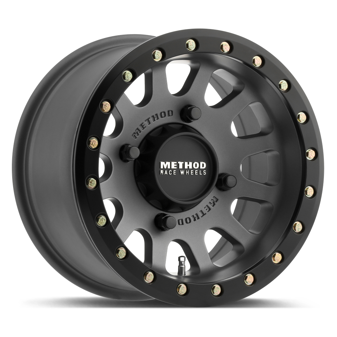 Method Race Wheels MR401 UTV Beadlock TITANIUM - MATTE BLACK RING 14x7 +38 4x156mm 132mm - WheelWiz