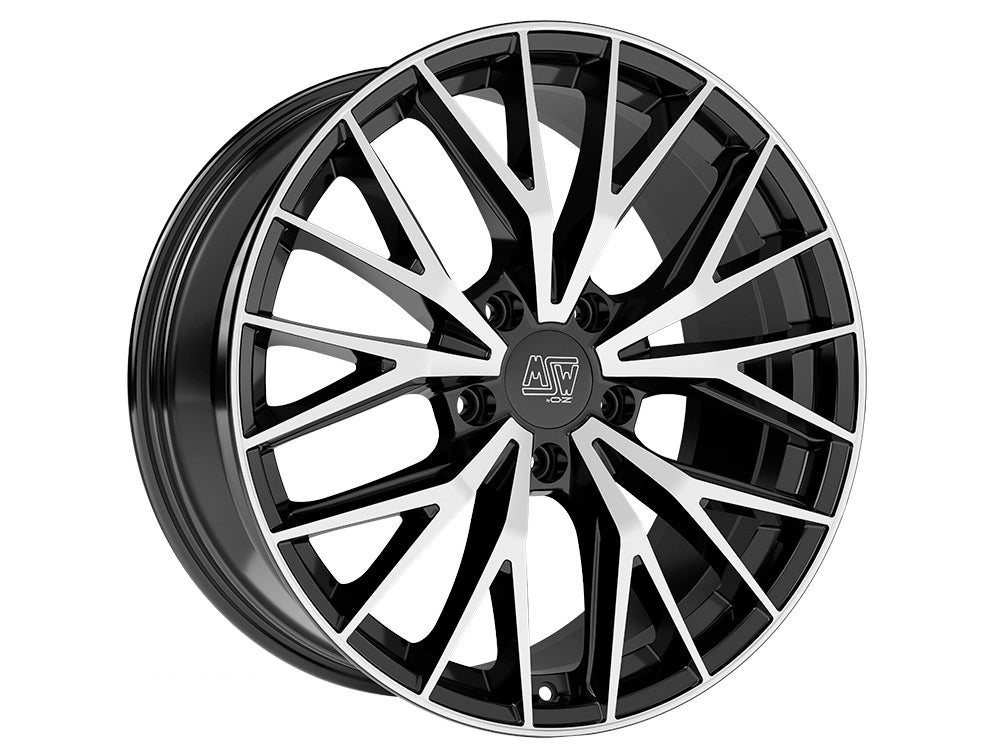 MSW 44 GLOSS BLACK FULL POLISHED 20x8.5 +35 5x112mm 73mm