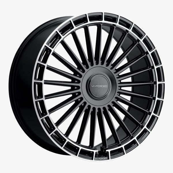 MV Forged MVF40 GLOSS BLACK 24x10 +35 5x120mm 72.6mm - Wheelwiz