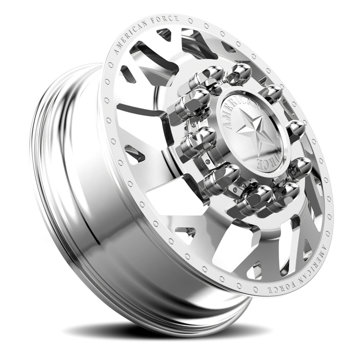 American Force D04 Man O'War DRW Polished 28x8.25 +152 10x225mm 170mm - Wheelwiz