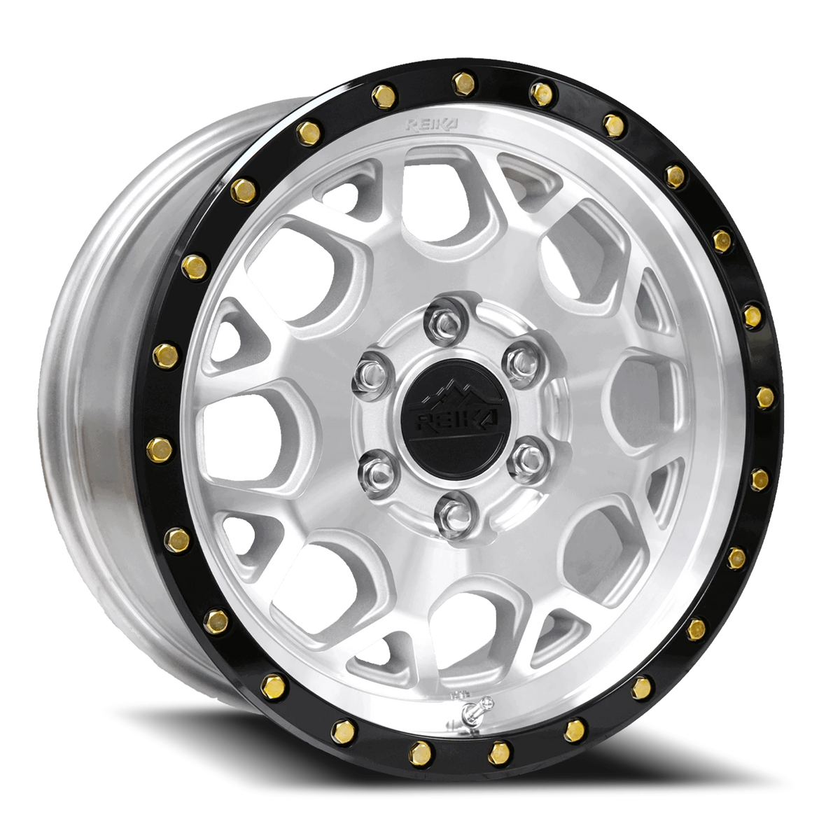 Reika R45 Machined / Gloss Black Ring 17x8 +35 6x130mm 84.1mm - Wheelwiz
