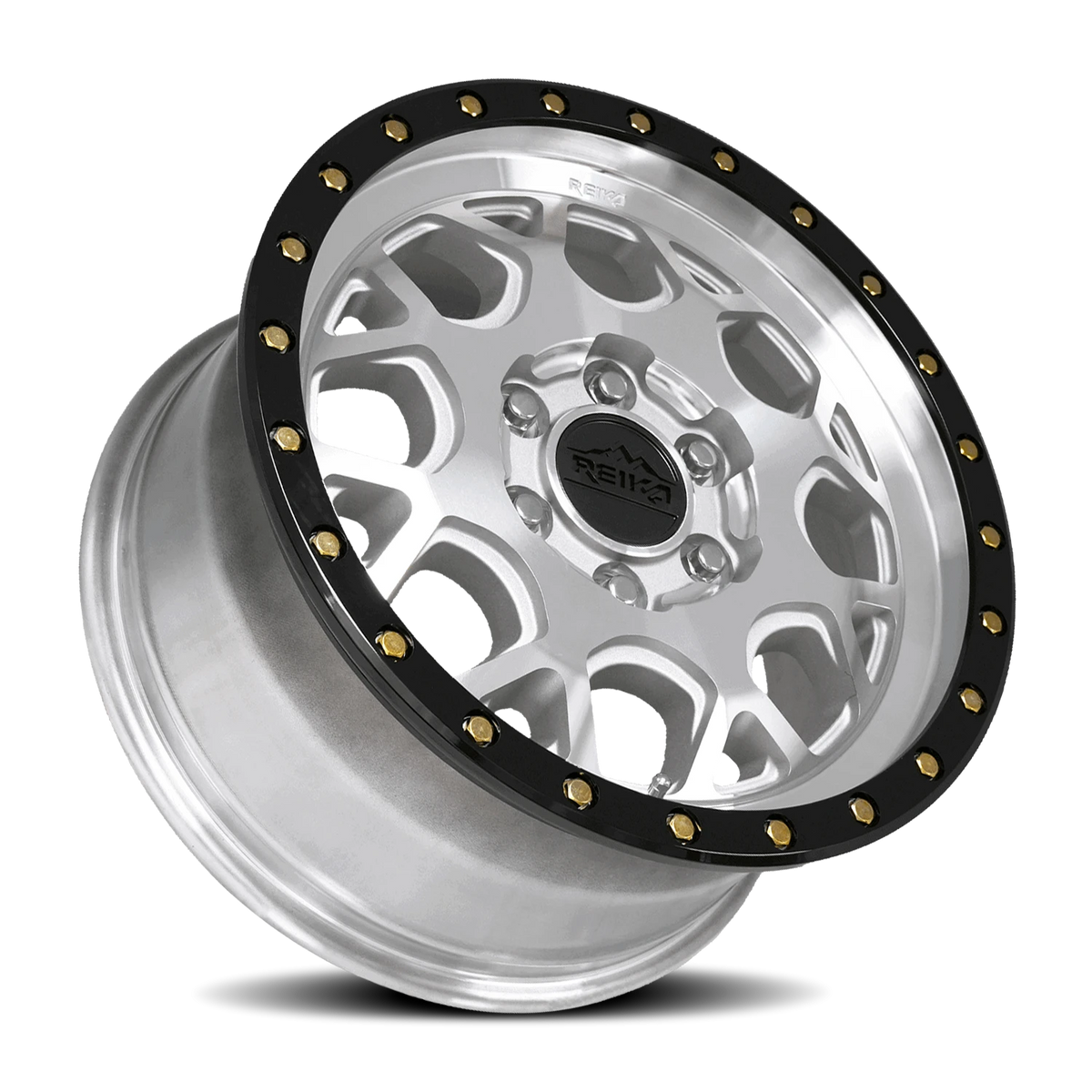 Reika R45 Machined / Gloss Black Ring 17x8 +35 6x130mm 84.1mm - Wheelwiz